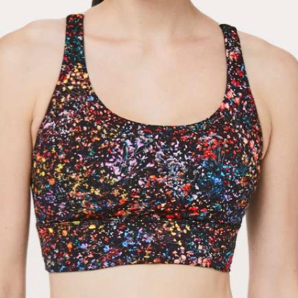 lululemon athletica Flowerescent Multi/Lemon Ice Energy Bra *Long Line